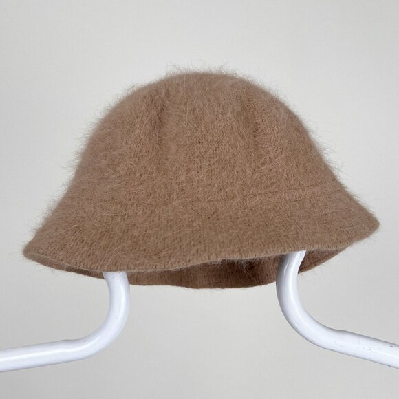 Vintage Angora Wool Bucket Hat 90s Y2K Minimalist Quiet Luxury Preppy Old Money - Picture 4 of 4